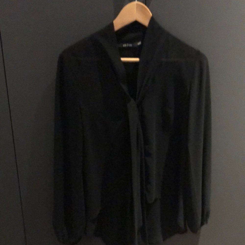 Sheer black button up size Medium